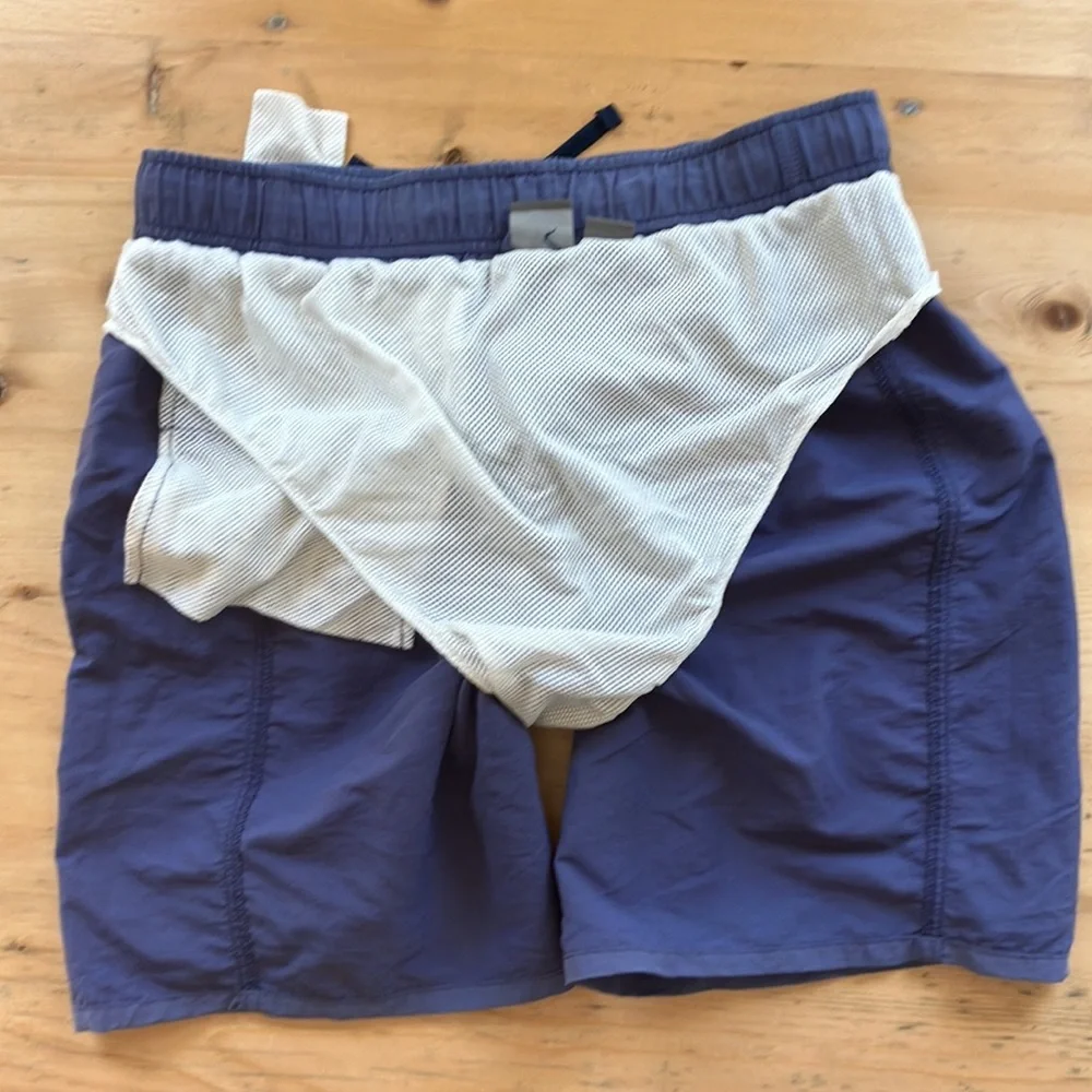 White Sierra M Men’s Swim Trunks Slate Blue Lined 4 Pockets Elastic Drawstring